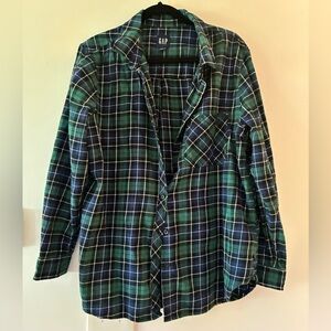 GAP Dark Green and Navy Plaid Shirt